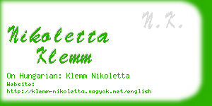 nikoletta klemm business card